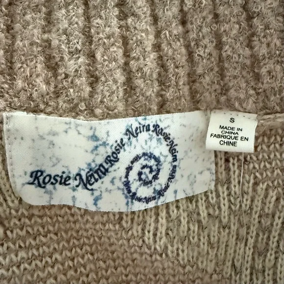 Anthropologie Tan Intarsia Spotted Cardigan by Rosie Meira | Size S | NWT - Picture 4 of 7